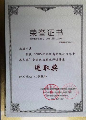 获奖证书